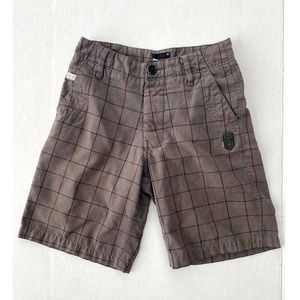 Boys DC Shorts Gray Plaid